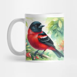 Colorful Crimson-Backed Tanager - Watercolor Bird Mug